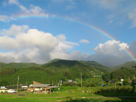 売木村 虹の風景